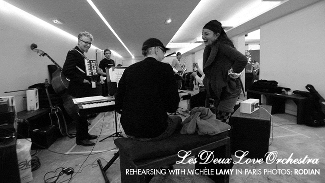 Les Deux Love Orchestra Rehearsing With Michèle Lamy in Paris Photos: Rodian